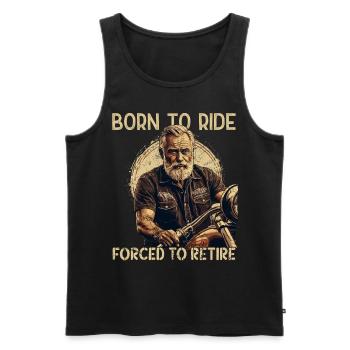Funny Retired Biker Vintage Motorcycle Retro - Men's Premium Organic Tank Top - black - Front - AI Model Male 178 light (178cm)