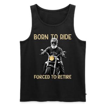 Drôle de retraité disant design de moto vintage - Débardeur bio Premium Homme - noir - Devant - Michal (187cm)