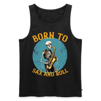 Lustiger Saxophonisten Spruch Jazz Musik - Männer Premium Bio Tank Top - Schwarz - Vorne - Michal (187cm)