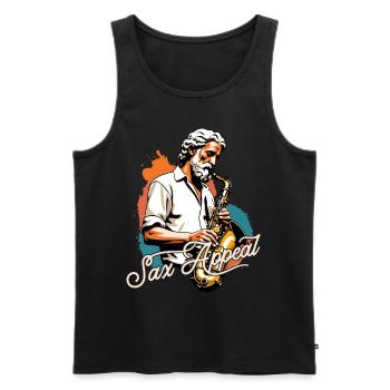 Funny saxophone design with sax appeal - Men's Premium Organic Tank Top - black - Front - AI Model Male 178 light (178cm)