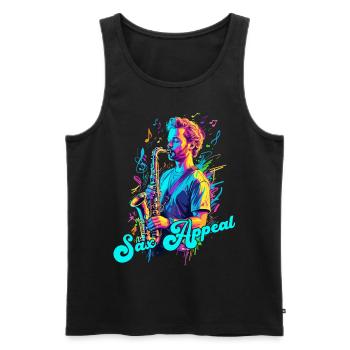 Lustiges Saxophon Design Jazz Musik Liebhaber - Männer Premium Bio Tank Top - Schwarz - Vorne - Michal (187cm)