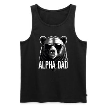 Alpha Dad Lustiger Bären Vater Perfekter Style - Männer Premium Bio Tank Top - Schwarz - Vorne - AI Model Male 178 light (178cm)