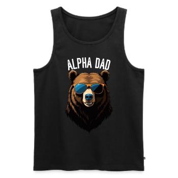 Alpha Dad Lustiger Bären Vater Perfekter Style - Männer Premium Bio Tank Top - Schwarz - Vorne - Michal (187cm)