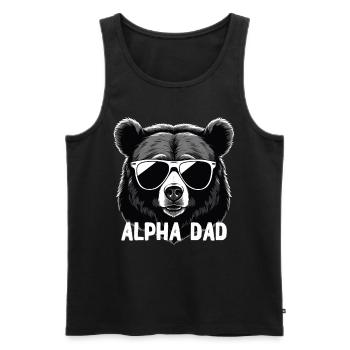 Alpha Dad Lustiger Bären Vater Perfekter Style - Männer Premium Bio Tank Top - Schwarz - Vorne - Michal (187cm)