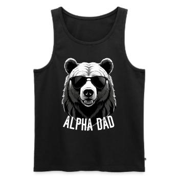 Alpha Dad Lustiger Bären Vater Perfekter Style - Männer Premium Bio Tank Top - Schwarz - Vorne - AI Model Male 178 light (178cm)