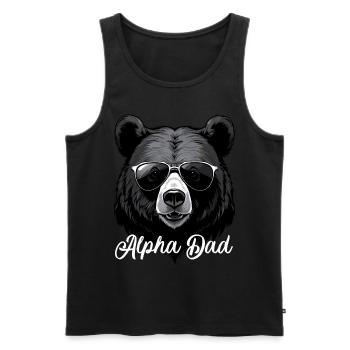Alpha Dad Lustiger Vater Perfekter Style - Männer Premium Bio Tank Top - Schwarz - Vorne - AI Model Male 178 light (178cm)