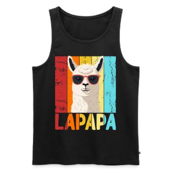 Lapapa Lustiger Lama Papa Perfekter Style - Männer Premium Bio Tank Top - Schwarz - Vorne - Michal (187cm)