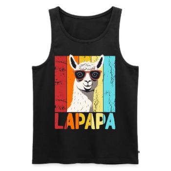 Lapapa Lustiger Lama Papa Perfekter Style - Männer Premium Bio Tank Top - Schwarz - Vorne - Michal (187cm)