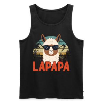 Lapapa Lustiger Lama Papa Perfekter Style - Männer Premium Bio Tank Top - Schwarz - Vorne - Michal (187cm)