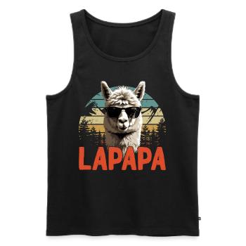 Lapapa Lustiger Lama Papa Perfekter Style - Männer Premium Bio Tank Top - Schwarz - Vorne - Michal (187cm)