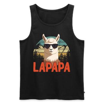 Lapapa Lustiger Lama Papa Perfekter Style - Männer Premium Bio Tank Top - Schwarz - Vorne - Michal (187cm)