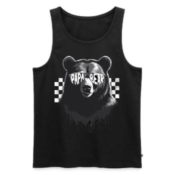 Funny Father Bear Dad Perfect Style - Men's Premium Organic Tank Top - black - Front - Michal (187cm)