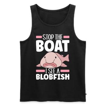 Cute Blob Fish Ugly Fish - Men's Premium Organic Tank Top - black - Front - Michal (187cm)