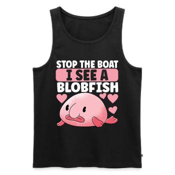 Poisson blob mignon poisson laid - Débardeur bio Premium Homme - noir - Devant - Michal (187cm)