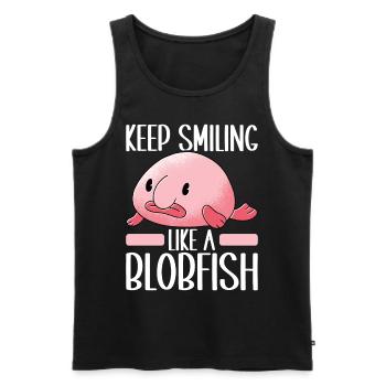Poisson blob mignon poisson laid - Débardeur bio Premium Homme - noir - Devant - Michal (187cm)