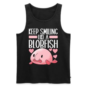 Poisson blob mignon poisson laid - Débardeur bio Premium Homme - noir - Devant - Michal (187cm)