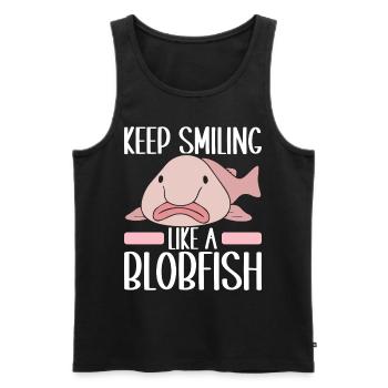 Cute Blob Fish Ugly Fish - Men's Premium Organic Tank Top - black - Front - Michal (187cm)