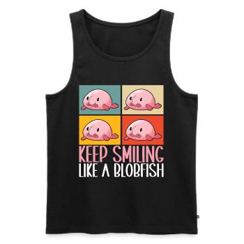 Cute Blob Fish Ugly Fish - Men's Premium Organic Tank Top - black - Front - Michal (187cm)