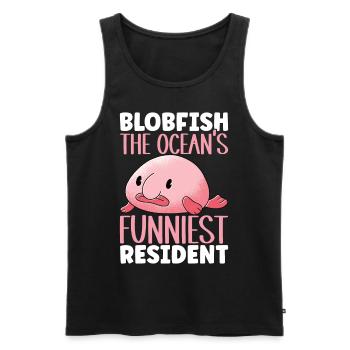 Poisson blob mignon poisson laid - Débardeur bio Premium Homme - noir - Devant - Michal (187cm)