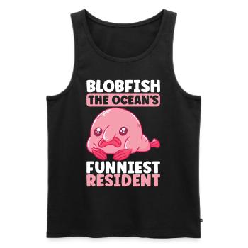 Poisson blob mignon poisson laid - Débardeur bio Premium Homme - noir - Devant - Michal (187cm)