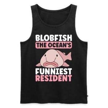 Poisson blob mignon poisson laid - Débardeur bio Premium Homme - noir - Devant - Michal (187cm)