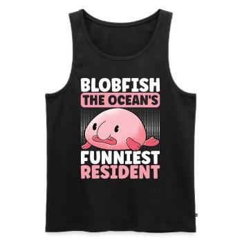 Cute Blob Fish Ugly Fish - Men's Premium Organic Tank Top - black - Front - Michal (187cm)