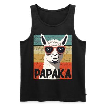 Papaka Drôle Dad Alpaga Style Parfait - Débardeur bio Premium Homme - noir - Devant - AI Model Male 178 light (178cm)