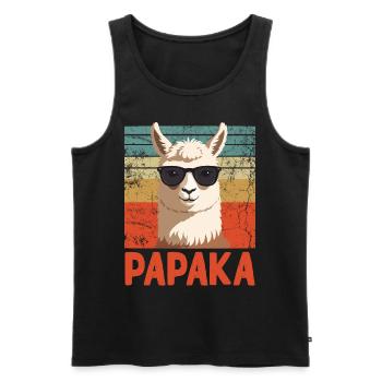 Papaka Drôle Dad Alpaga Style Parfait - Débardeur bio Premium Homme - noir - Devant - AI Model Male 178 light (178cm)