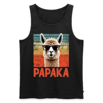 Papaka Drôle Dad Alpaga Style Parfait - Débardeur bio Premium Homme - noir - Devant - AI Model Male 178 light (178cm)