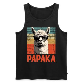 Papaka Funny Alpaca Dad Perfect Style - Men's Premium Organic Tank Top - black - Front - AI Model Male 178 light (178cm)