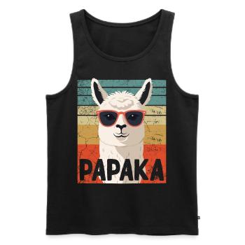 Papaka Drôle Dad Alpaga Style Parfait - Débardeur bio Premium Homme - noir - Devant - AI Model Male 178 light (178cm)