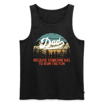 Humorous father saying in vintage style - Men's Premium Organic Tank Top - black - Front - AI Model Male 178 light (178cm)