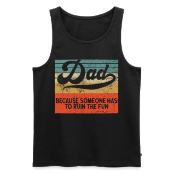 Humorvoller Vater Spruch Im Vintage Style - Männer Premium Bio Tank Top - Schwarz - Vorne - Michal (187cm)