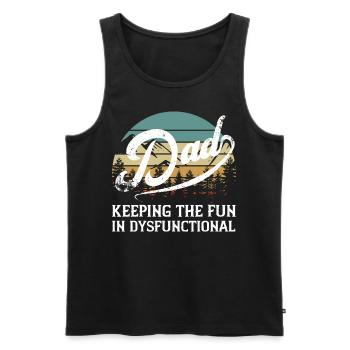 Humorvoller Vatertag Spruch Perfekter Style - Männer Premium Bio Tank Top - Schwarz - Vorne - AI Model Male 178 light (178cm)