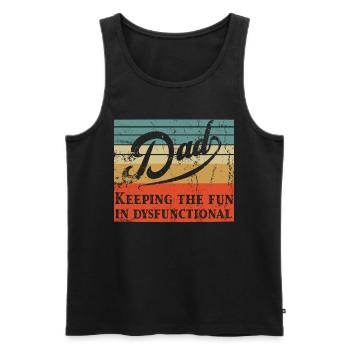 Humorous Father's Day Saying Funny Father Style - Men's Premium Organic Tank Top - black - Front - AI Model Male 178 light (178cm)