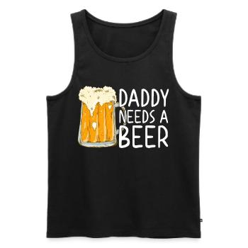 Daddy Needs Beer Funny Father Father's Day Style - Men's Premium Organic Tank Top - black - Front - Michal (187cm)