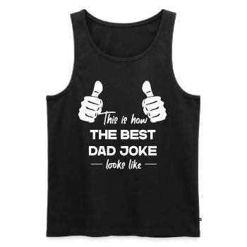 Meilleur papa blague drôle papa style parfait - Débardeur bio Premium Homme - noir - Devant - AI Model Male 178 light (178cm)