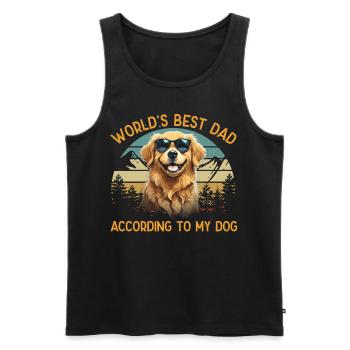 Welt Bester Hundepapa Golden Retriever Lustige - Männer Premium Bio Tank Top - Schwarz - Vorne - Michal (187cm)