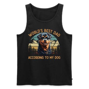 World Best Dog Dad Rottweiler Funny Pet - Men's Premium Organic Tank Top - black - Front - Michal (187cm)