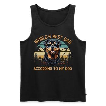 Welt Bester Hundepapa Rottweiler Lustige Motive - Männer Premium Bio Tank Top - Schwarz - Vorne - Michal (187cm)