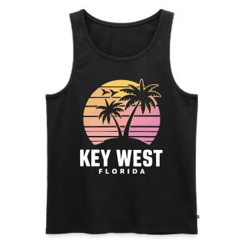 Conception du coucher de soleil de Key West en Floride - Débardeur bio Premium Homme - noir - Devant - AI Model Male 178 light (178cm)