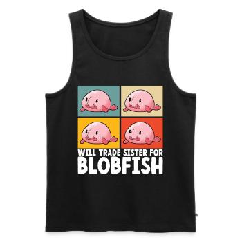 Süßer Blobfisch Hässlicher Fisch - Männer Premium Bio Tank Top - Schwarz - Vorne - AI Model Male 178 light (178cm)