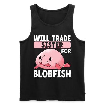 Cute Blob Fish Ugly Fish - Men's Premium Organic Tank Top - black - Front - Michal (187cm)
