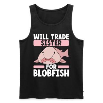 Poisson blob mignon poisson laid - Débardeur bio Premium Homme - noir - Devant - Michal (187cm)