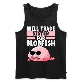 Cute Blob Fish Ugly Fish - Men's Premium Organic Tank Top - black - Front - Michal (187cm)