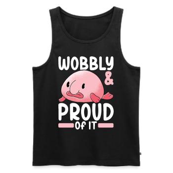 Poisson blob mignon poisson laid - Débardeur bio Premium Homme - noir - Devant - Michal (187cm)