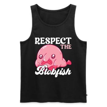 Cute Blob Fish Ugly Fish - Men's Premium Organic Tank Top - black - Front - Michal (187cm)