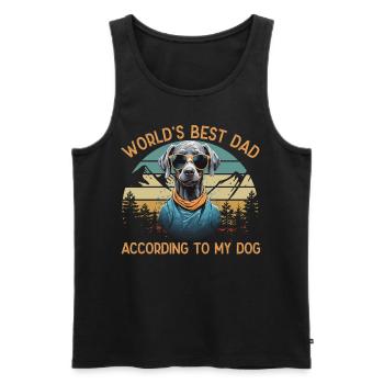 Meilleur chien du monde papa braque de Weimar Funny Dogs - Débardeur bio Premium Homme - noir - Devant - Michal (187cm)