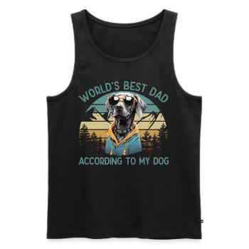 Meilleur chien du monde papa braque de Weimar Funny Dogs - Débardeur bio Premium Homme - noir - Devant - Michal (187cm)