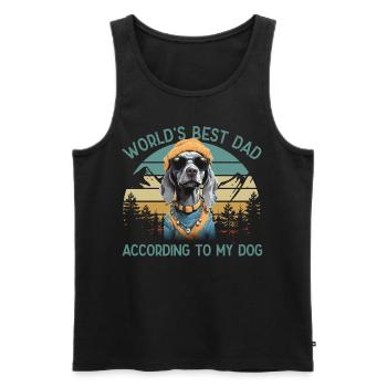 Meilleur chien papa au monde Amoureux des chiens de Weimar - Débardeur bio Premium Homme - noir - Devant - Michal (187cm)